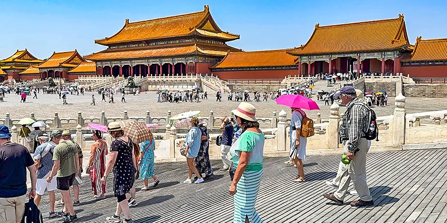 Tourists in Forbidden City During Summer Vacation