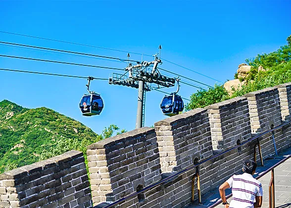Overlooking the Great Wall from the cable car