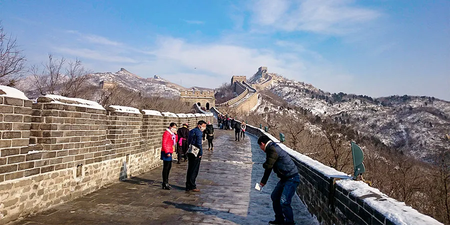 The Great Wall on a sunny day after snow