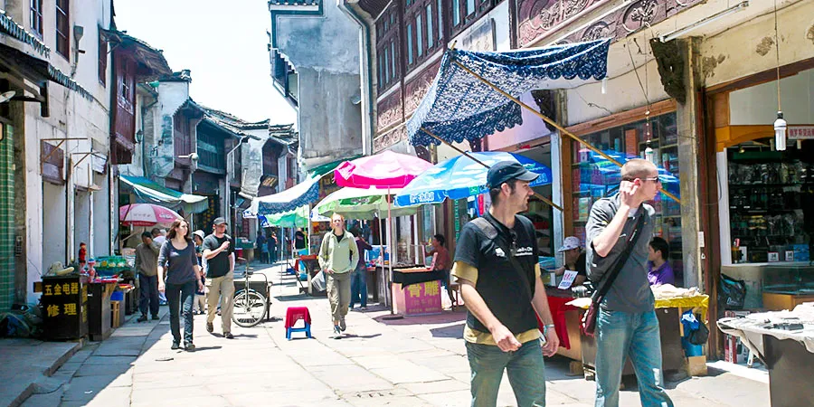 Strolling on Tunxi Old Street in July