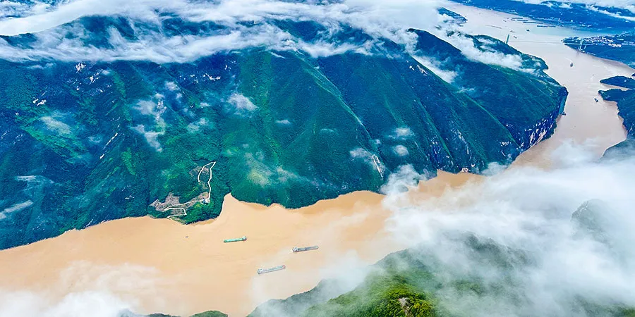 Heavy Rain Muddies Yangtze River in Summer