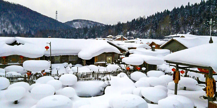 Hemu Village with Thick Snow Cover