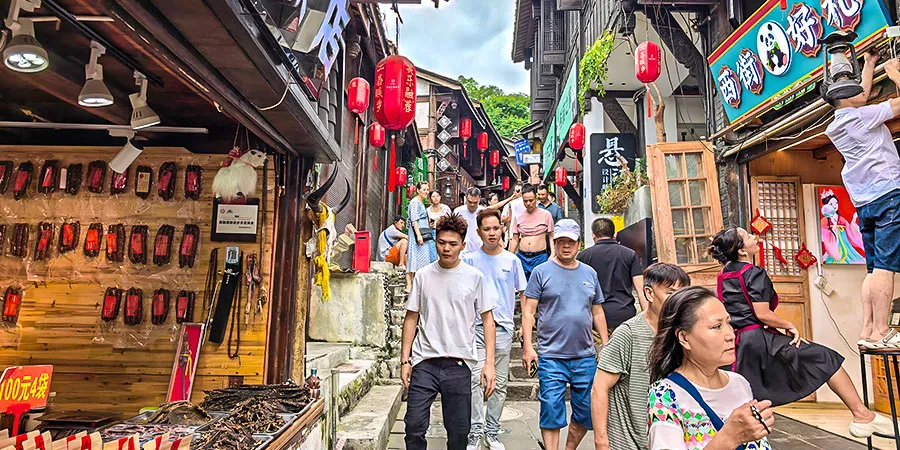 Hot and Crowded West Street in July