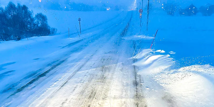 Iced Road in Suburban Hohhot