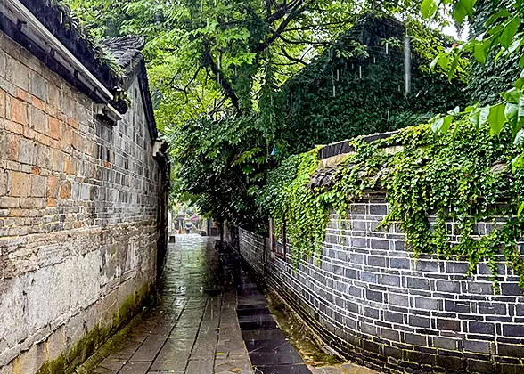 The Narrow Alley of Qingyan Ancient Town