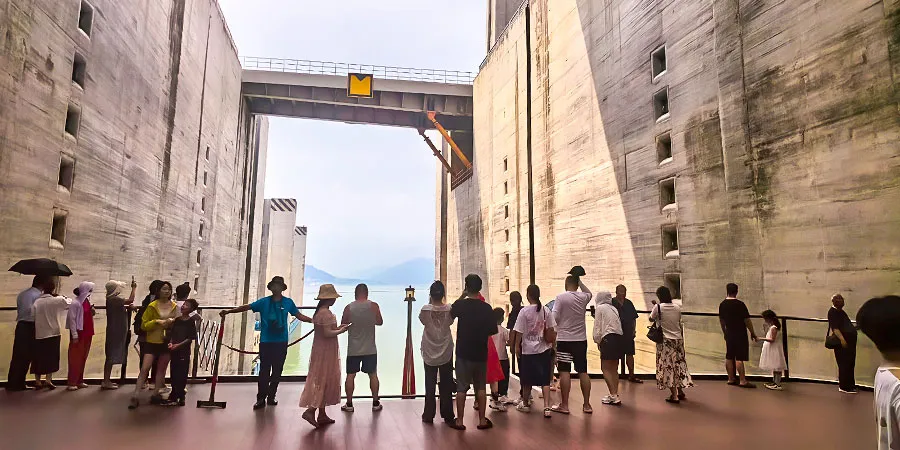 The Navigation Lock of Gezhou Dam in Yichang in June