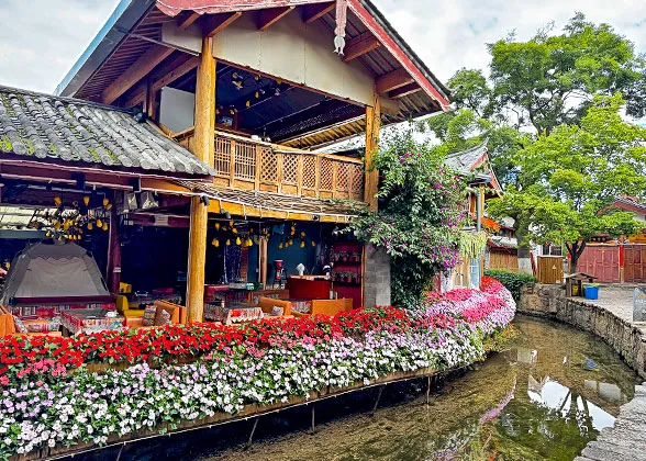 Old Building Surrounded by Water in Lijiang Old Town
