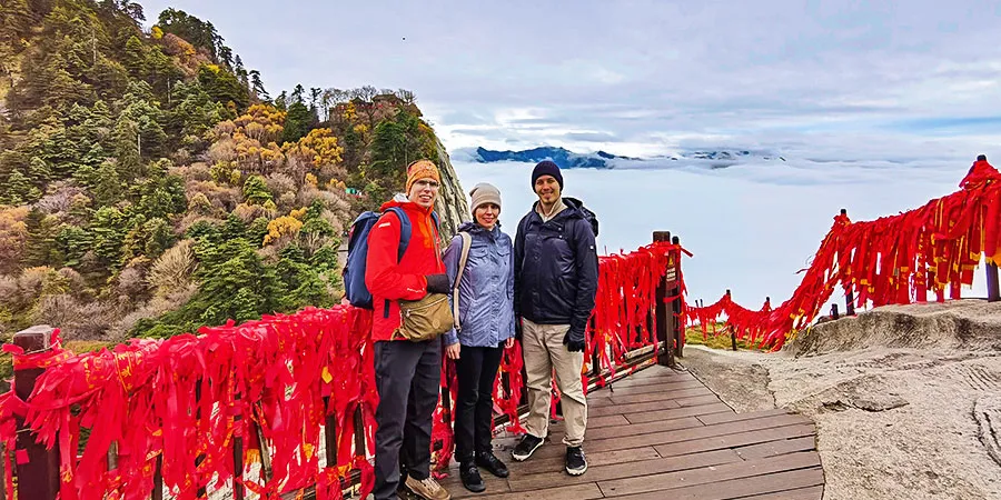 Our Guests on the Peak of Mount Huashan