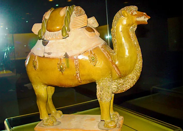 Polychrome Glazed Pottery Camel