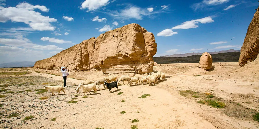 Shandan Great Wall along Silk Road