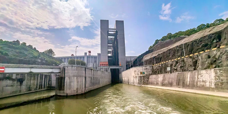 Passing though the Ship Lock of Three Gorges Dam
