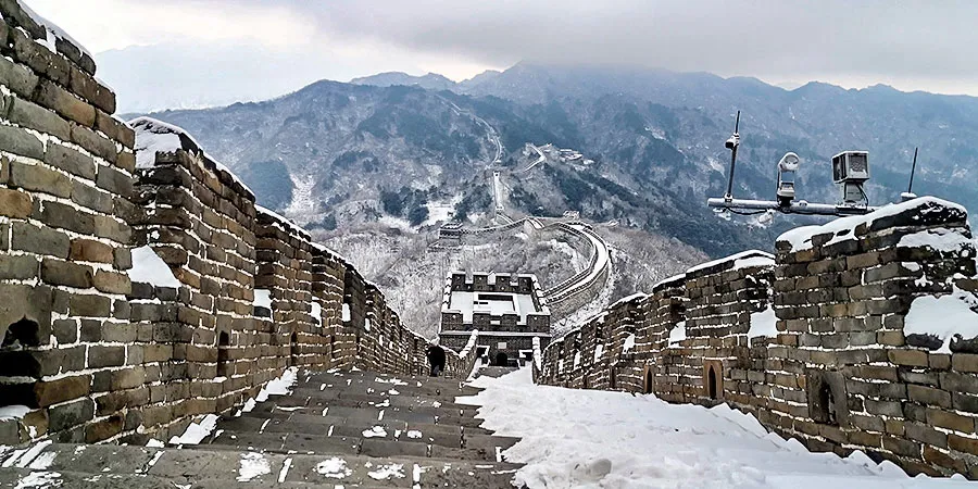 Snowy day at the Great Wall in January