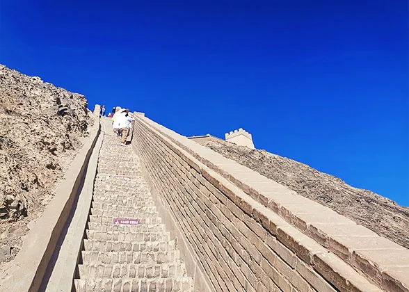The steep steps of the Overhanging Great Wall