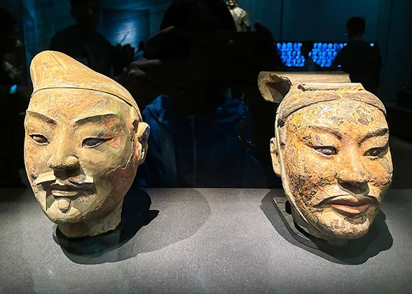 Colored Terracotta Warriors' Heads