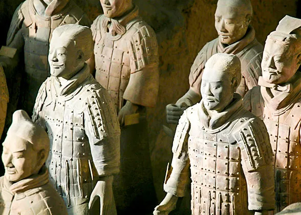Terracotta Warriors With Calm Expressions