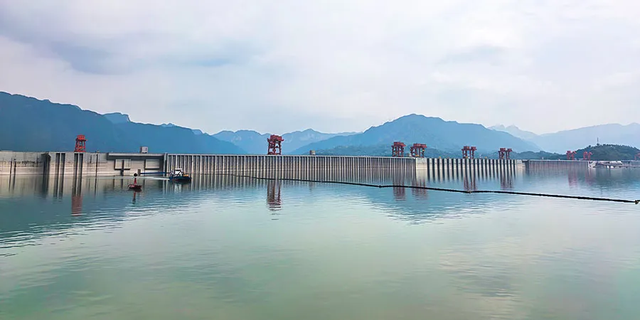 Three Gorges Dam on Overcast Days in December