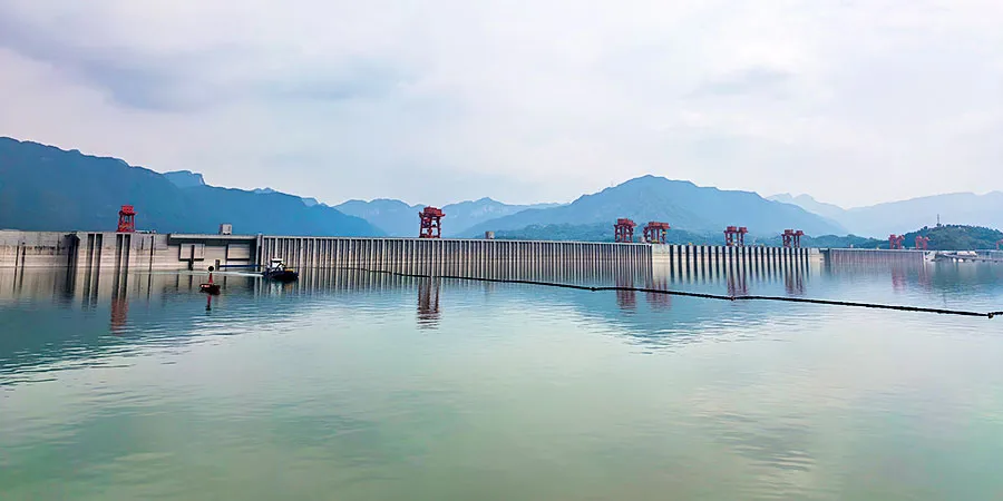Three Gorges Dam in January