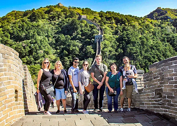 Tourists joining the Great Wall guided tour