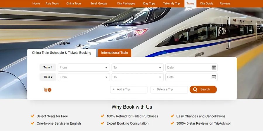 Train Ticket Booking Service of TravelChinaGuide