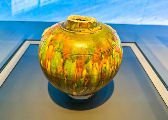 Tri-colored Glazed Jar