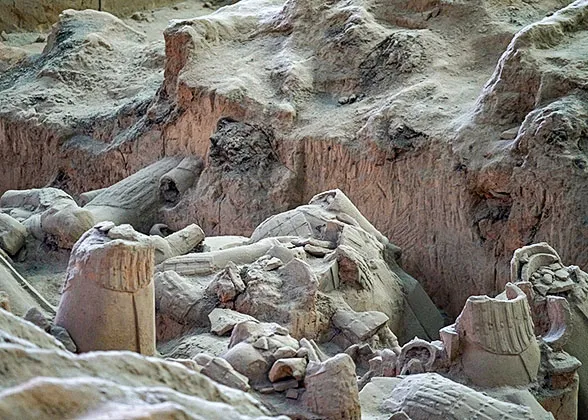 Unrestored Fragments of the Terracotta Warriors