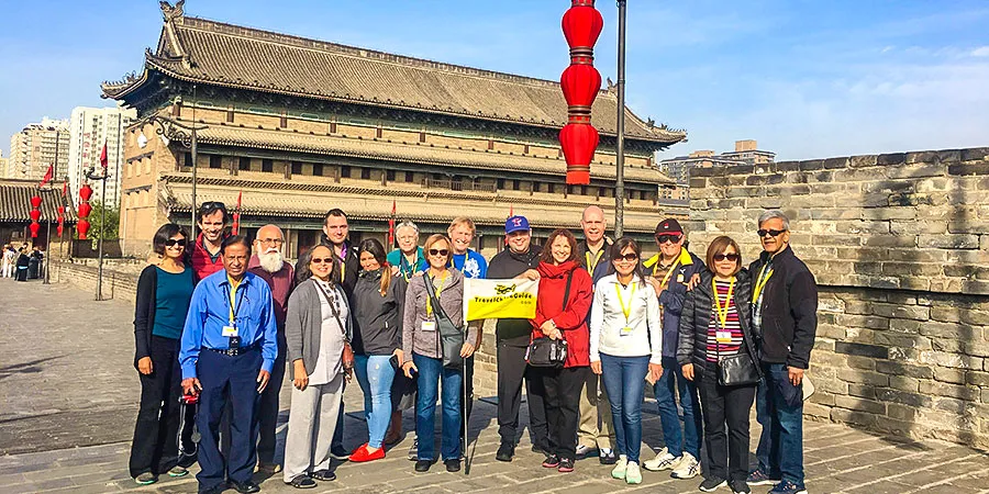 People Visiting Xi'an City Wall