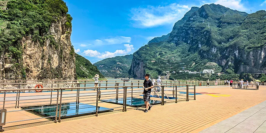 Yangtze River Cruise Ship Deck in Hot Summer