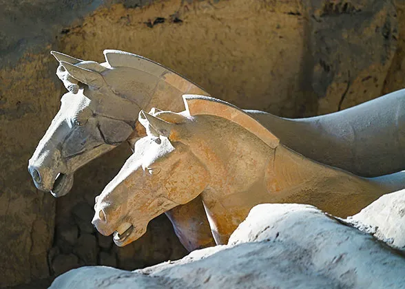 Dusty Terracotta Horses in Pit 1