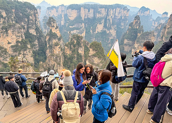 Wooden Steps to Enchanting Terrace in Yuanjiajie