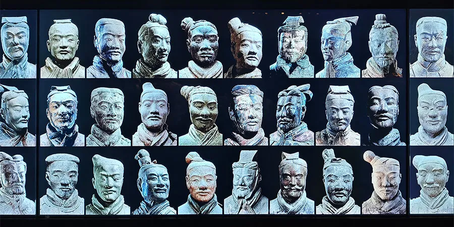Different Face Shapes of Terracotta Warriors