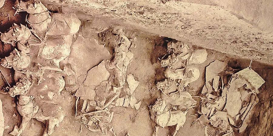 Fragmentized Bronze Horses at Beginning