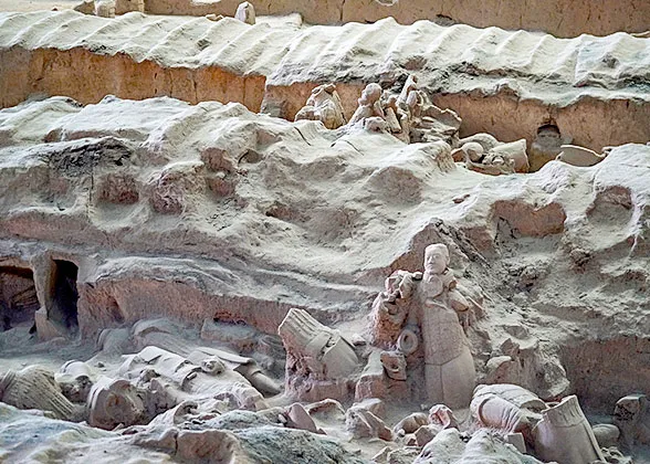 Fragments of Figures at the Excavation Site