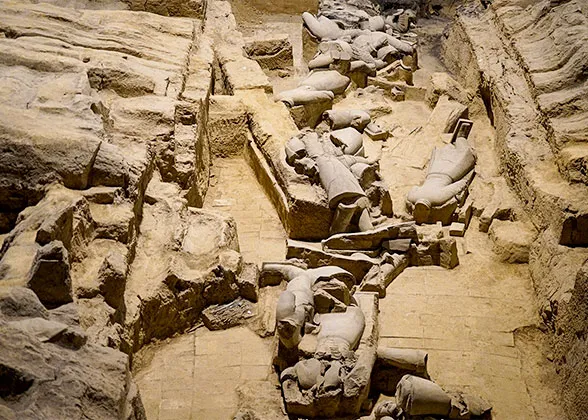 Fragments of Terracotta Warriors in Pit 2