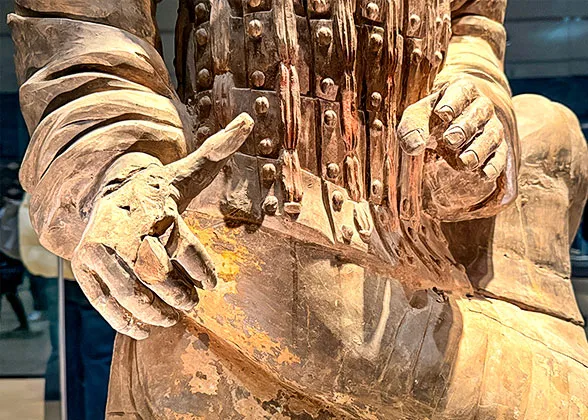 Hand Details of Kneeling Archer