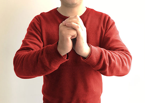 Hand Gesture for New Year Greeting