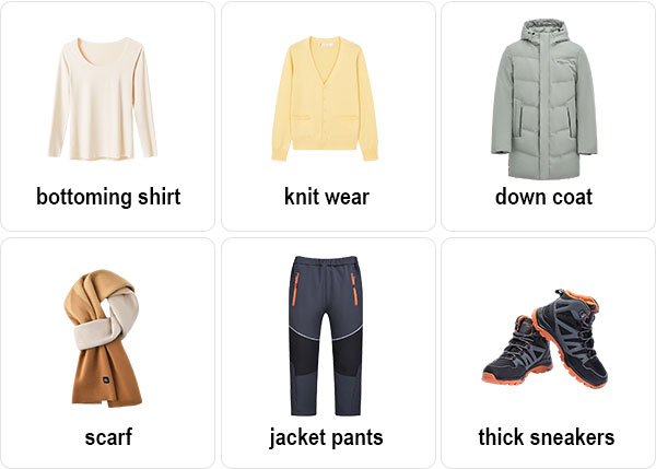 Clothes for Inner Mongolia in February