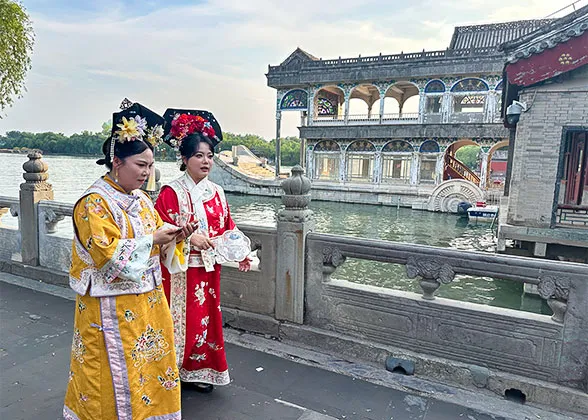 Visitors Near the Boat