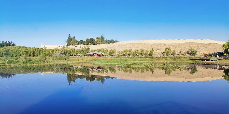 Moat around the Great Wall pass
