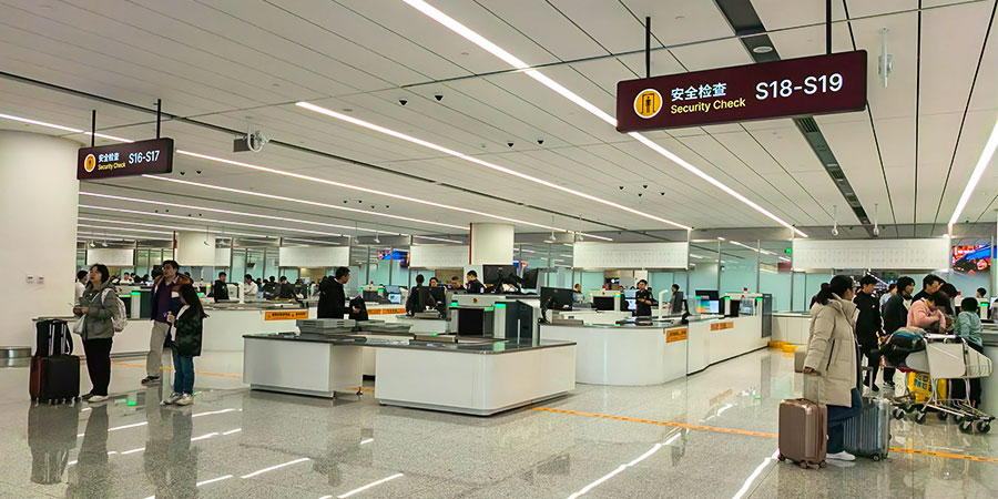 Passengers Going through Security Check