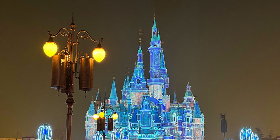 Light Show of the Castle at Night