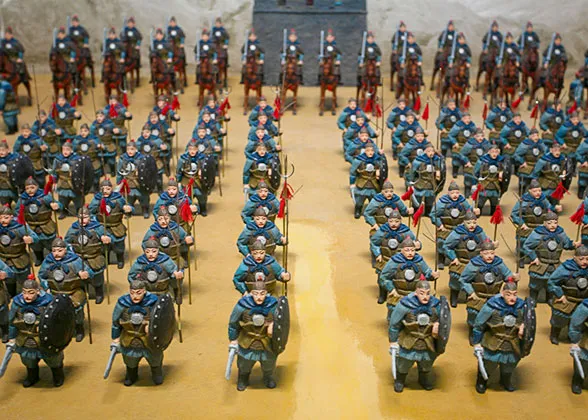 Soldiers guarding the city