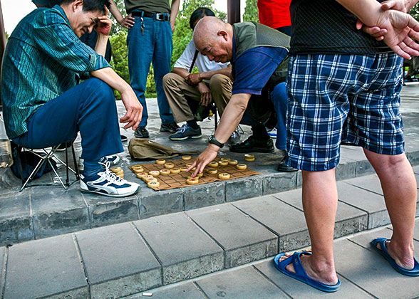 Locals Playing Chess in Long Corridor, Beijing Temple of Heaven