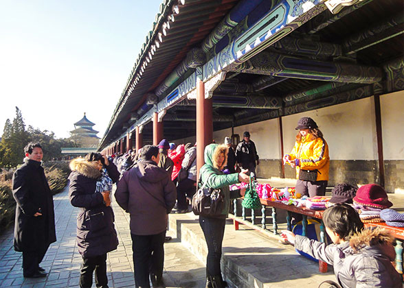 People Resting in Long Corridor, Beijing Temple of Heaven
