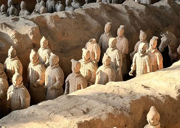 Terracotta Warriors Protected by Partition Walls