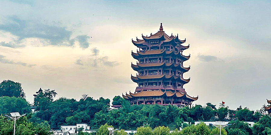 Iconic Yellow Crane Tower in Wuhan