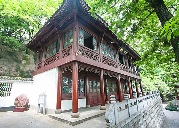 Building Shaded by Dense Green Trees