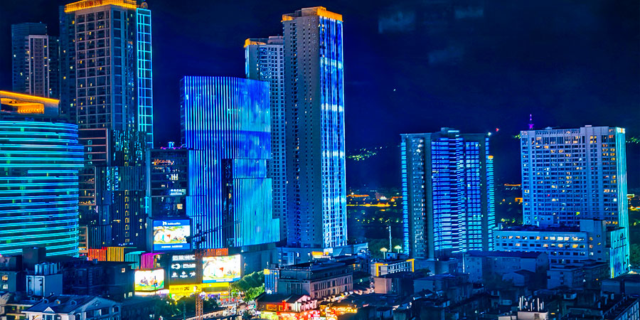 Dazzling Night Scene in Wuhan