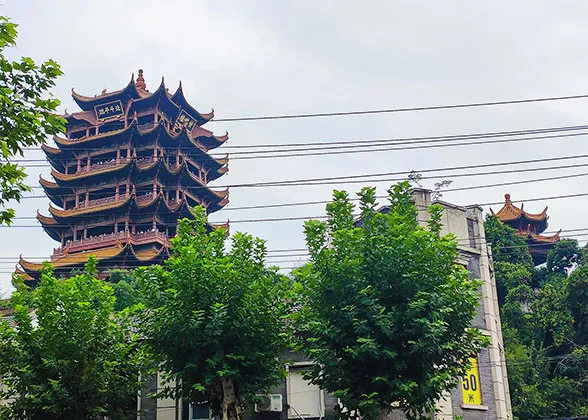 Iconic Yellow Crane Tower in Wuhan