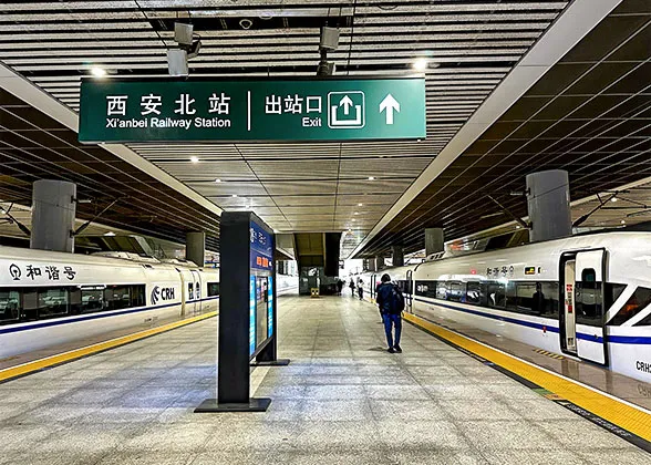 Bullet Trains at Xian North Railway Station
