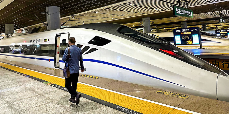 High-Speed Train at Xi'an North Railway Station